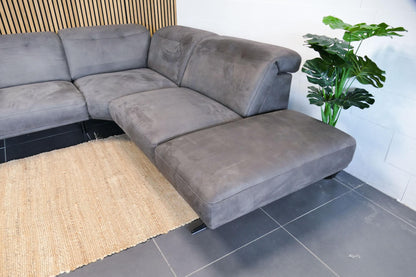 Refurbished Hoekbank Bayfield antraciet verstelbare hoofdsteunen