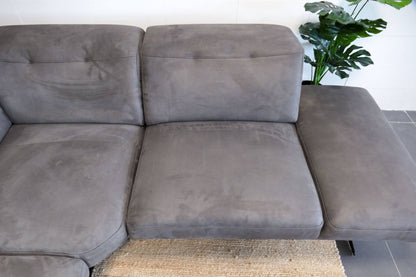 Refurbished Hoekbank Bayfield antraciet verstelbare hoofdsteunen