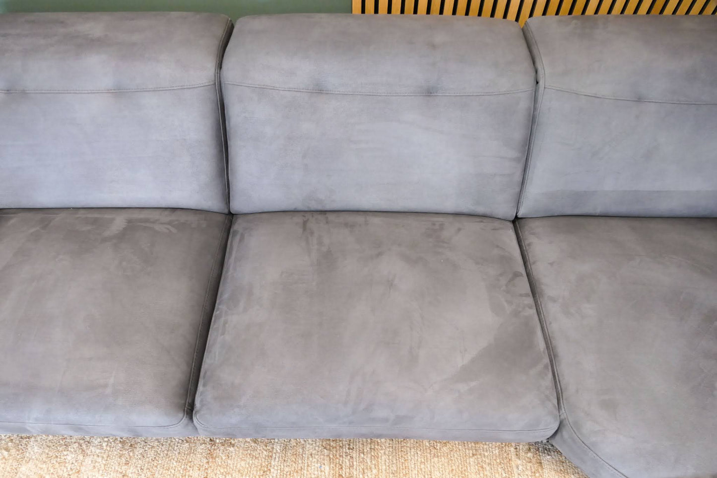 Refurbished Hoekbank Bayfield antraciet verstelbare hoofdsteunen