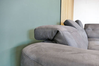 Refurbished Hoekbank Bayfield antraciet verstelbare hoofdsteunen