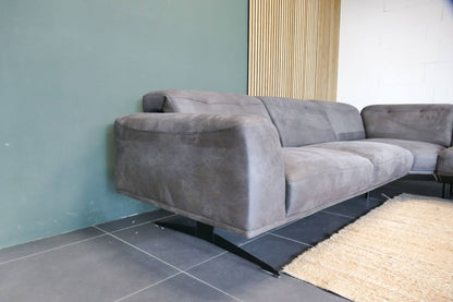 Refurbished Hoekbank Bayfield antraciet verstelbare hoofdsteunen