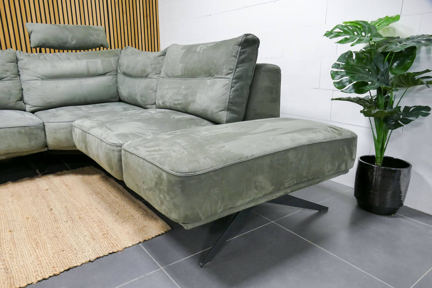 Refurbished Hoekbank Groen Henders & Hazel Microvezel