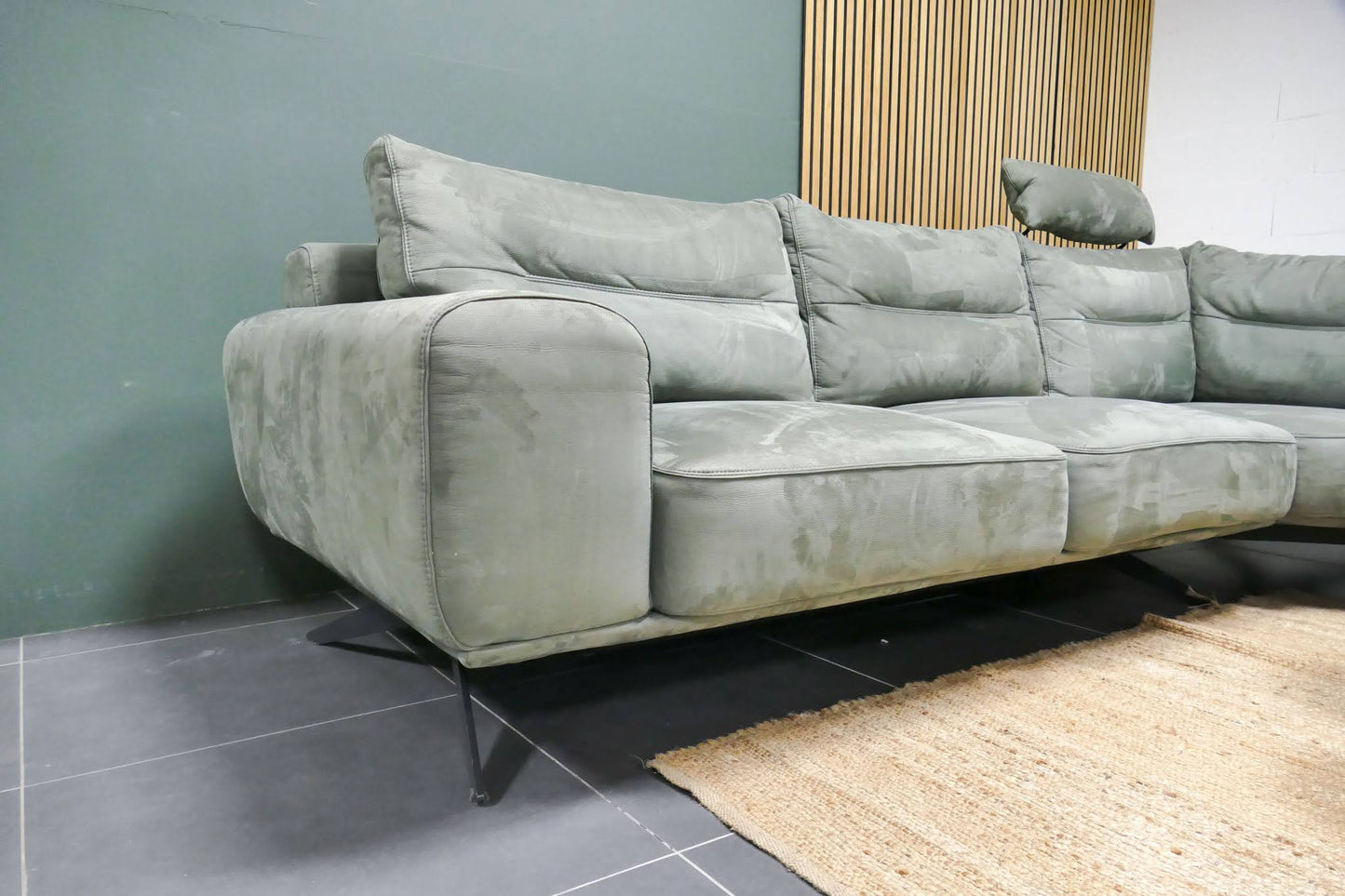 Refurbished Hoekbank Groen Henders & Hazel Microvezel