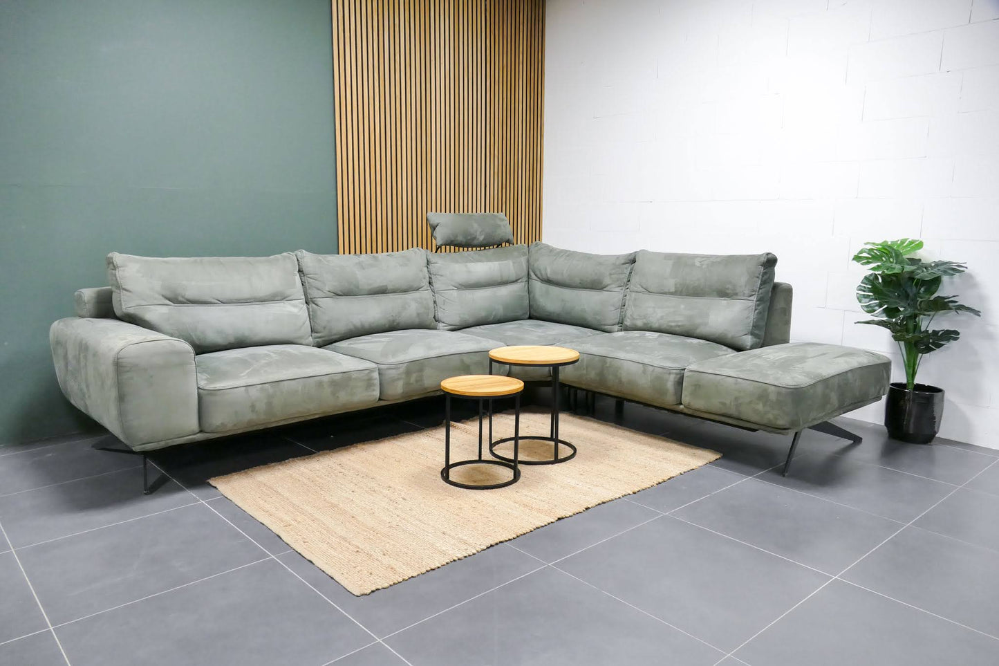 Refurbished Hoekbank Groen Henders & Hazel Microvezel