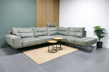 Refurbished Hoekbank Groen Henders & Hazel Microvezel