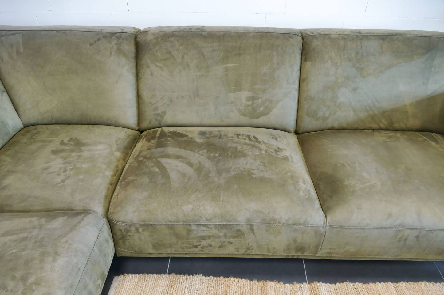 Refurbished Montel Hoekbank Viano Microvezel Groen