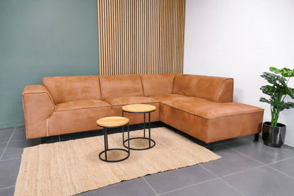 Refurbished Cognac Hoekbank Label67