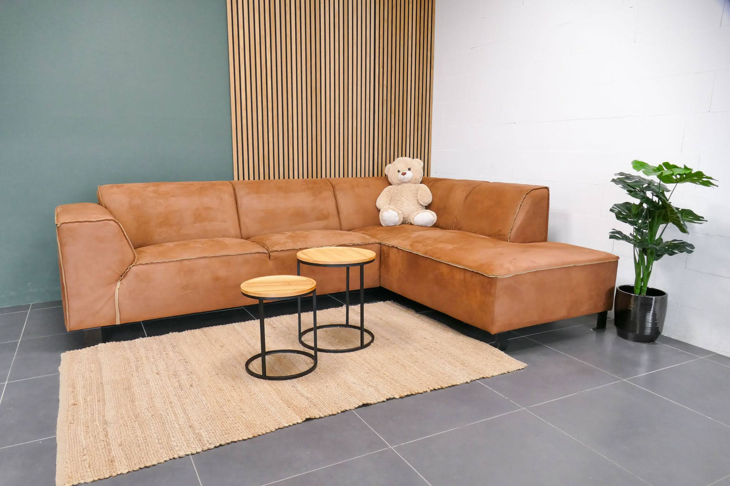 Refurbished Cognac Hoekbank Label67