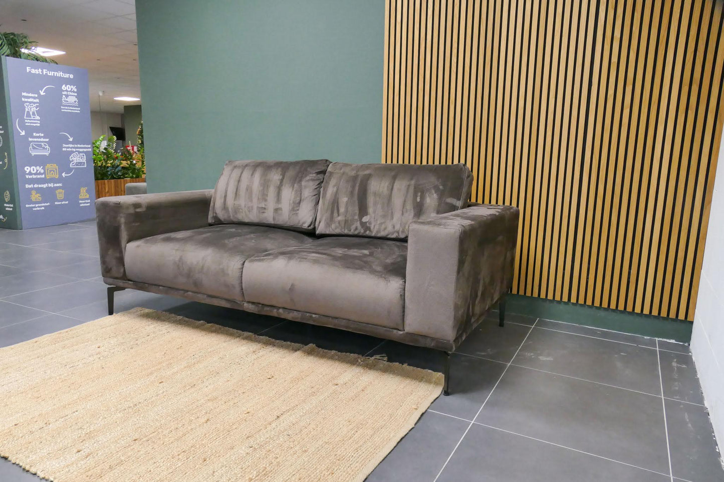 Refurbished 3-zits Lounge bank Antraciet