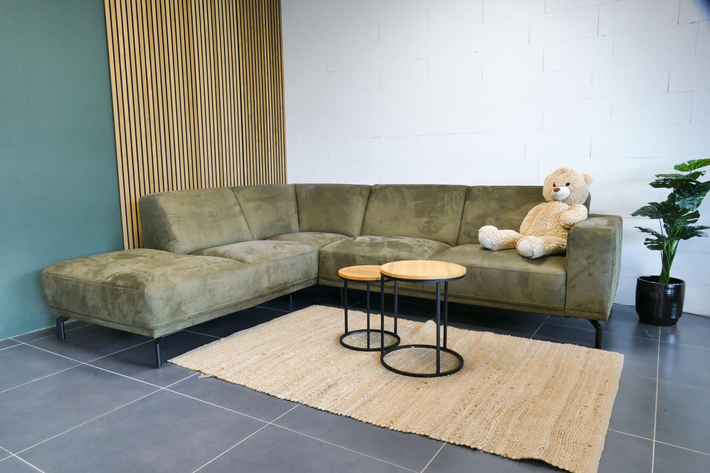 Refurbished Montel Hoekbank Viano Microvezel Groen