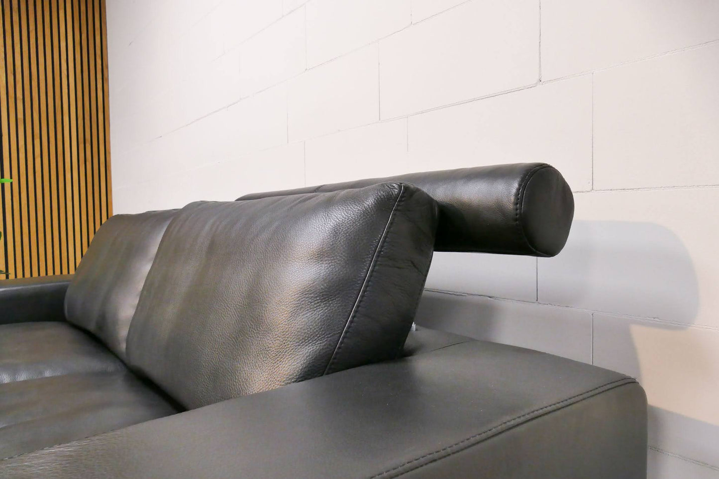 Refurbished Montel Set Zwart Leder 3 en 2,5 zits