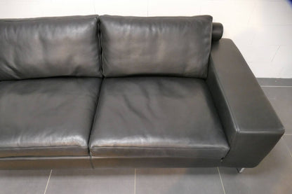 Refurbished Montel Set Zwart Leder 3 en 2,5 zits