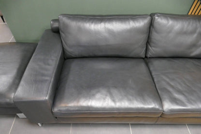 Refurbished Montel Set Zwart Leder 3 en 2,5 zits