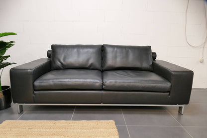 Refurbished Montel Set Zwart Leder 3 en 2,5 zits