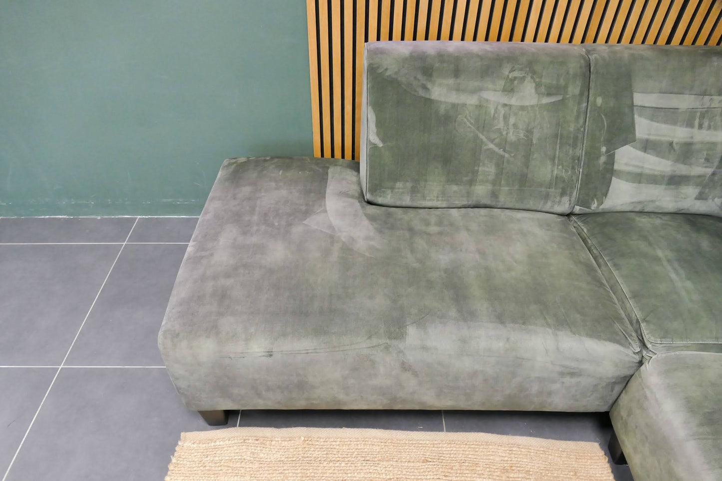 Refurbished Velvet Hoekbvank Groen SEVN
