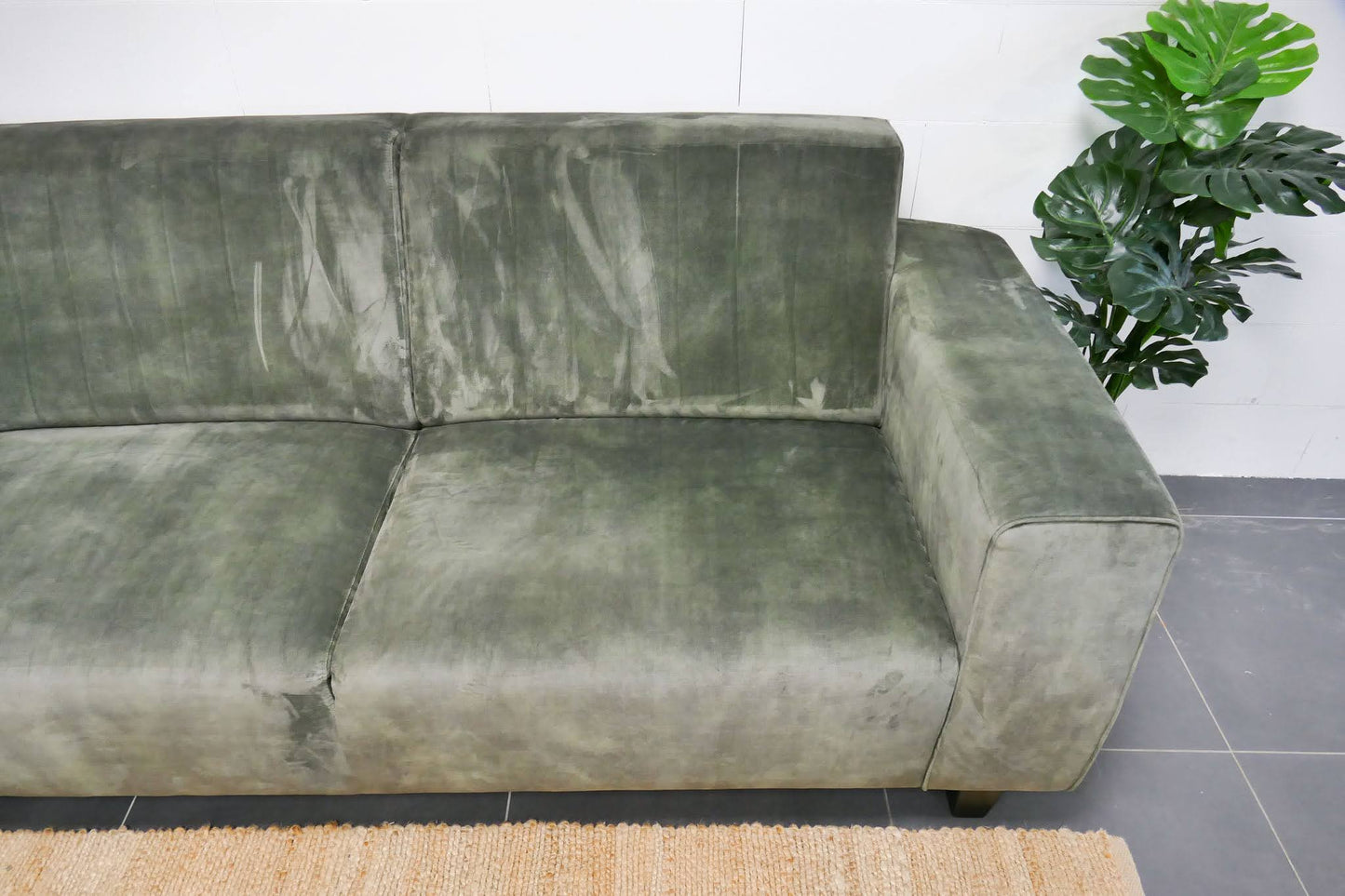 Refurbished Velvet Hoekbvank Groen SEVN