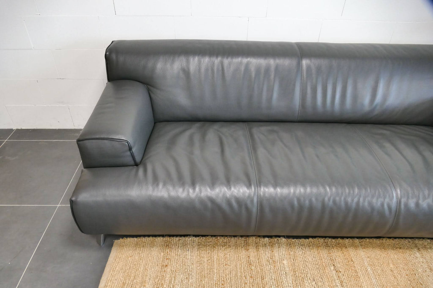 Refurbished Leolux Oscar Antraciet leer