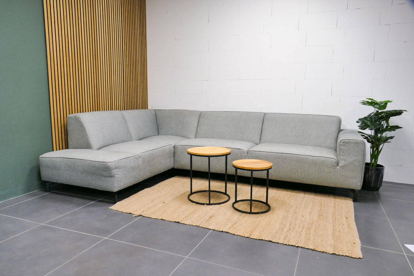 Refurbished Loods 5 Hoekbank Lot Groen Grijs