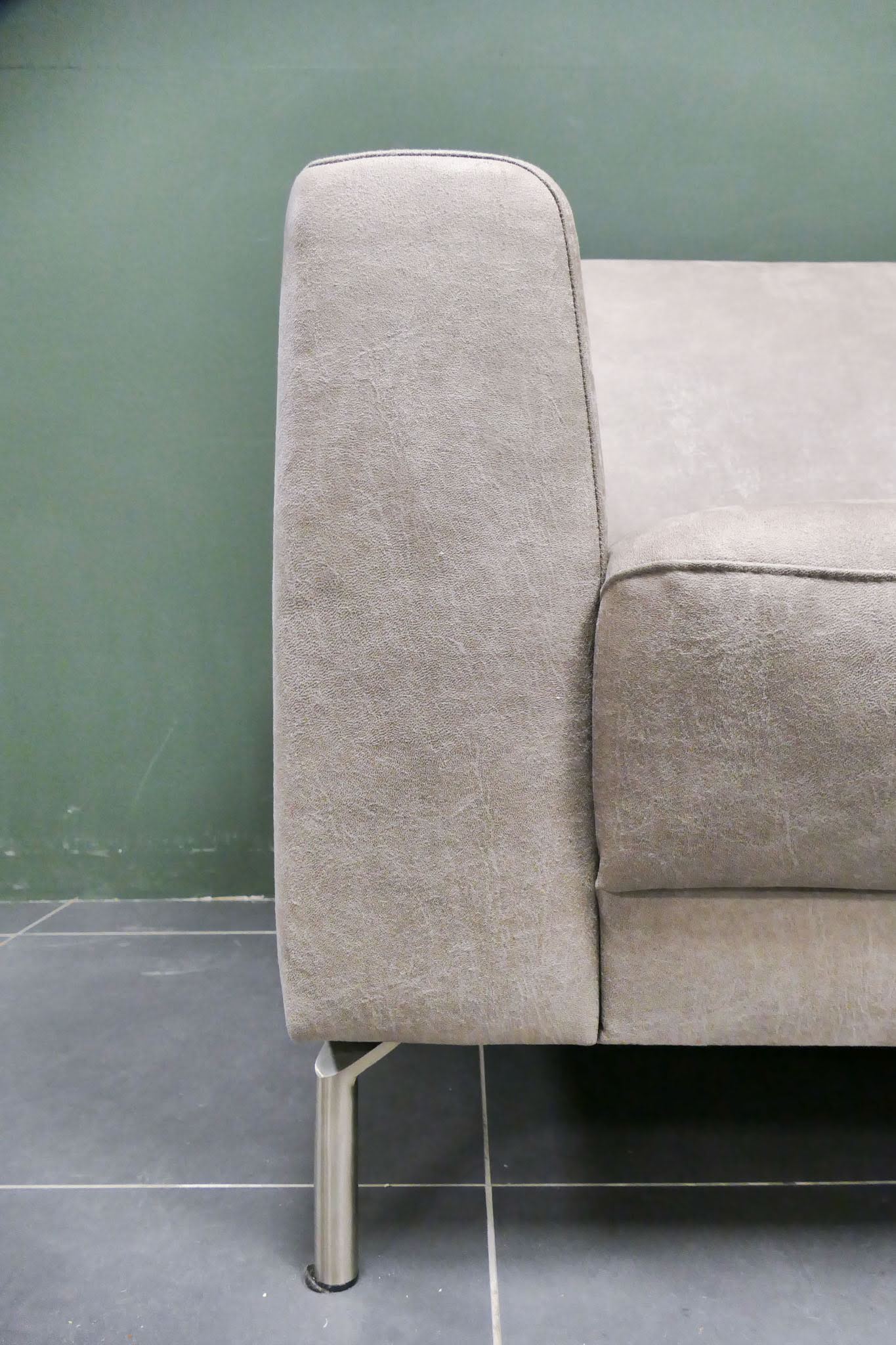 Refurbished 2,5 Zits bank Grijs Microvezel