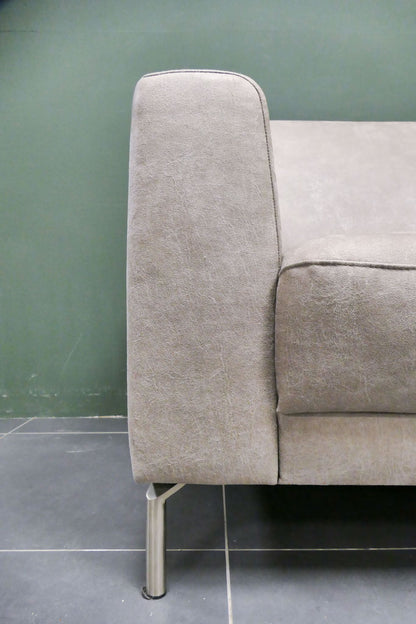 Refurbished 2,5 Zits bank Grijs Microvezel