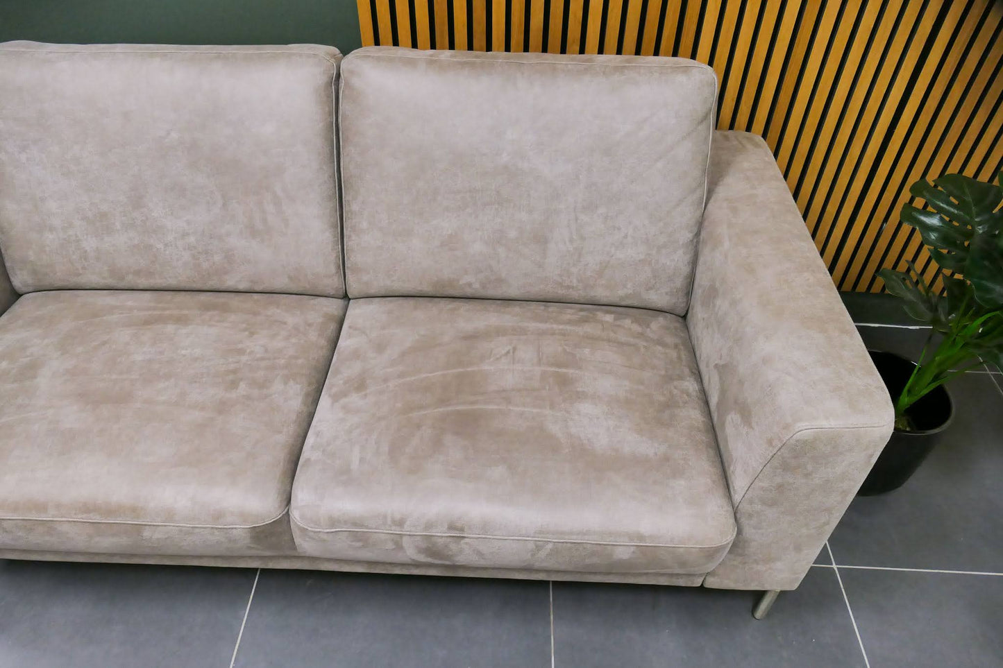 Refurbished 2,5 Zits bank Grijs Microvezel