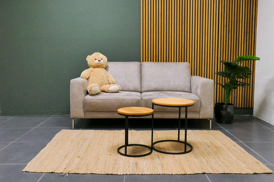 Refurbished 2,5 Zits bank Grijs Microvezel