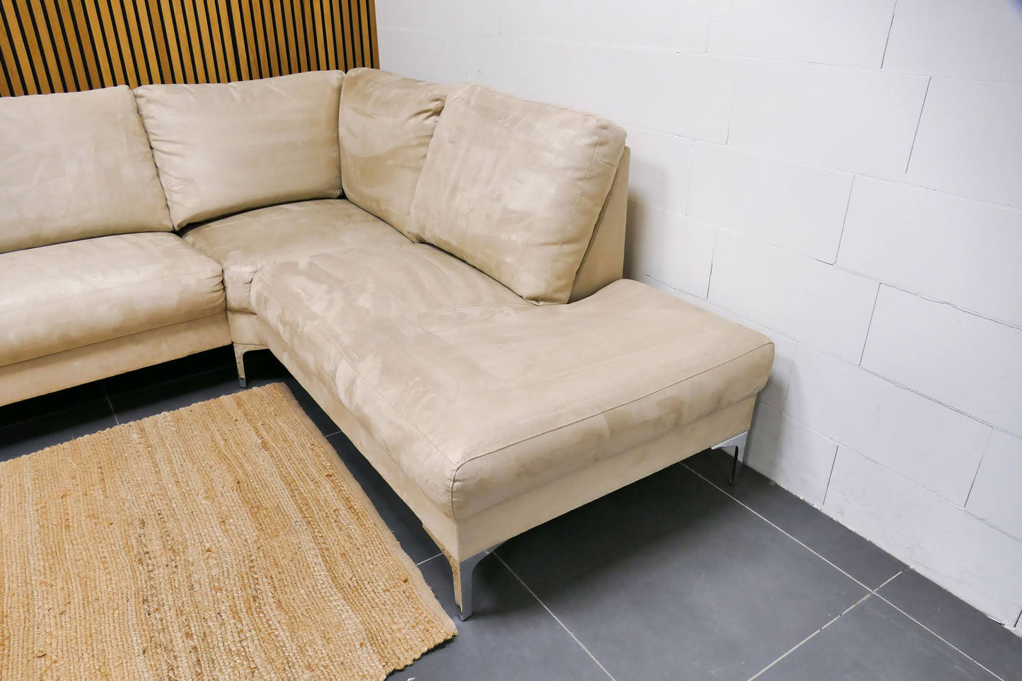 Refurbished Hoekbank Beige Microvezel