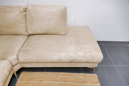 Refurbished Hoekbank Beige Microvezel