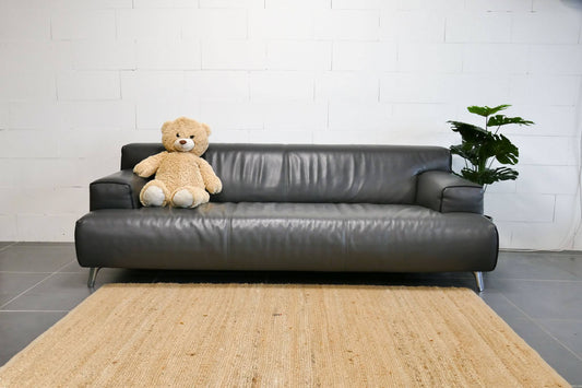 Refurbished Leolux Oscar Antraciet leer