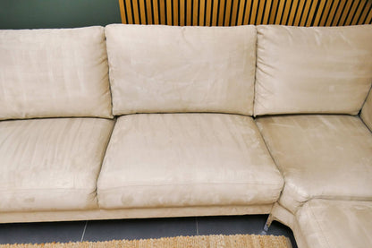 Refurbished Hoekbank Beige Microvezel