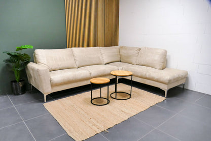 Refurbished Hoekbank Beige Microvezel