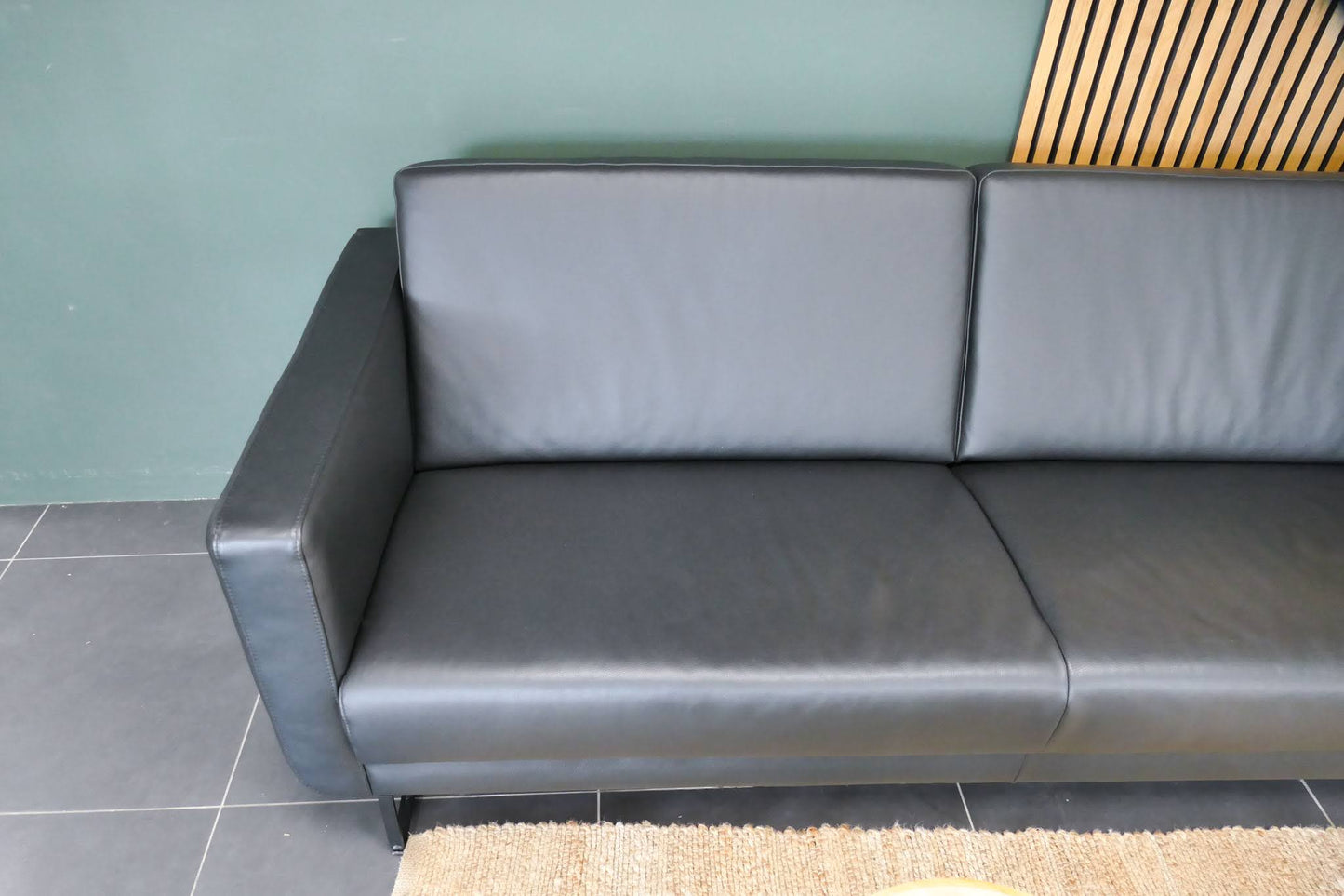 Refurbished Montel Trial 3 Zits Bank Zwart Leer