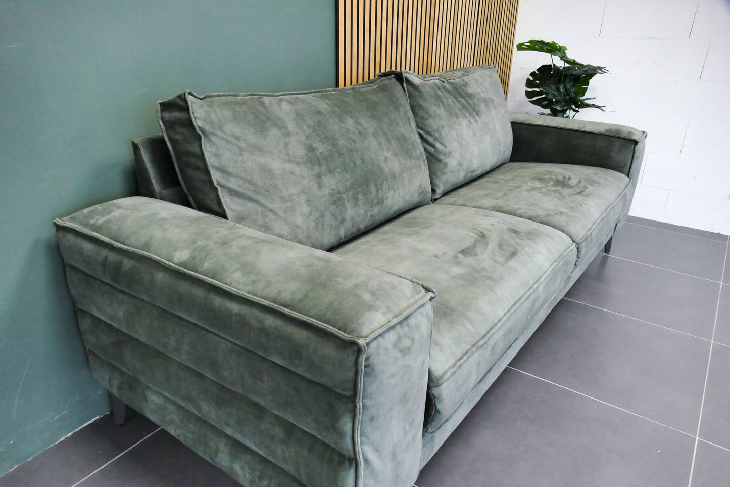 Refurbished 3 Zits Bank Groen met Hocker