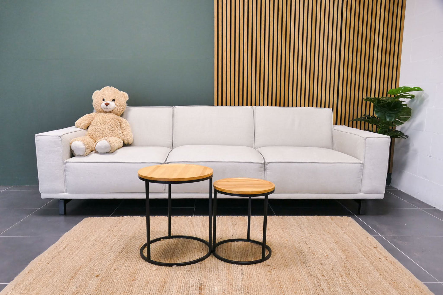 Refurbished 4-zits bank beige Haco