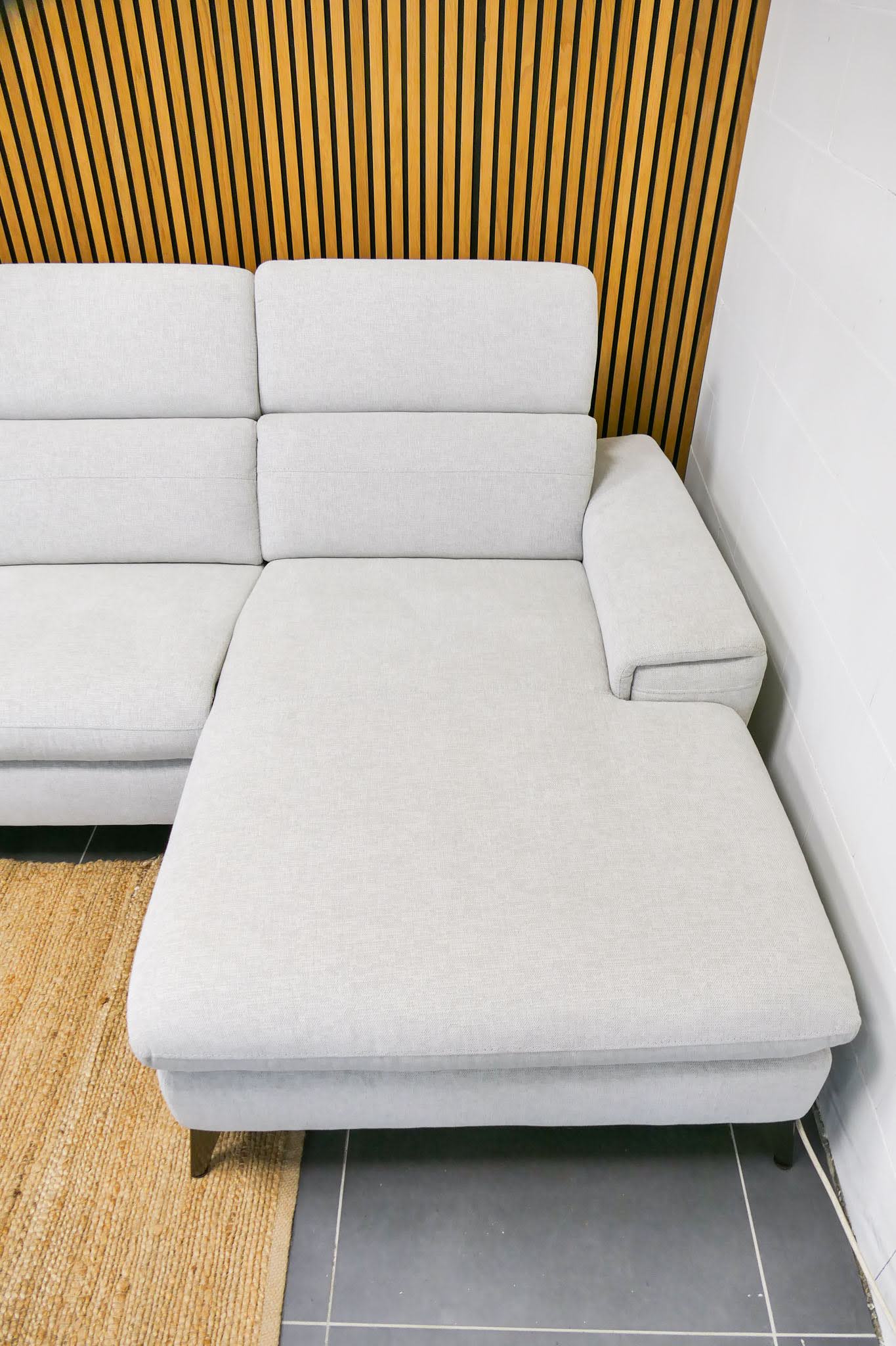 Refurbished Chaise Longue Gebroken Wit / Beige Elektrisch