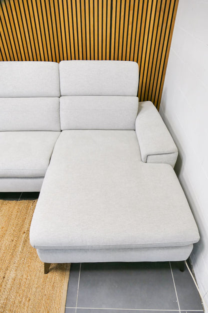 Refurbished Chaise Longue Gebroken Wit / Beige Elektrisch