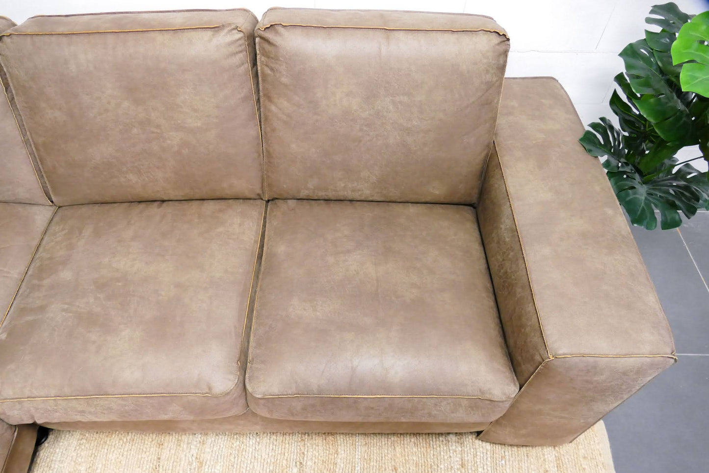 Refurbished Kleine Chaise Longue Bruin Microvezel