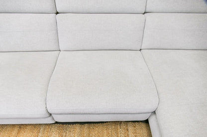 Refurbished Chaise Longue Gebroken Wit / Beige Elektrisch