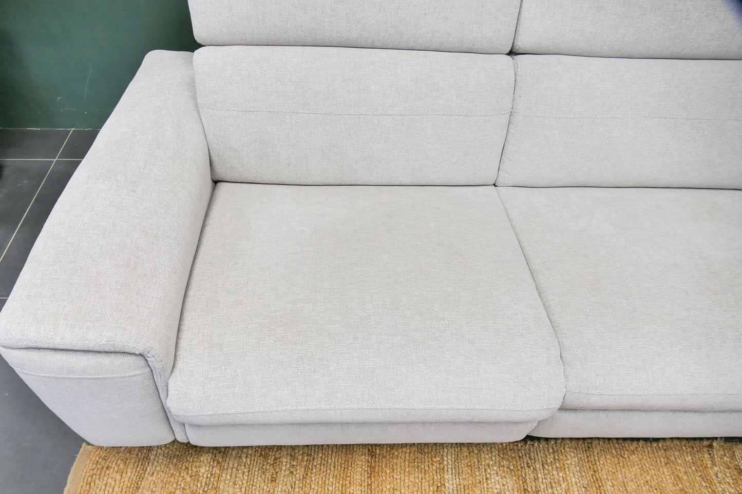 Refurbished Chaise Longue Gebroken Wit / Beige Elektrisch