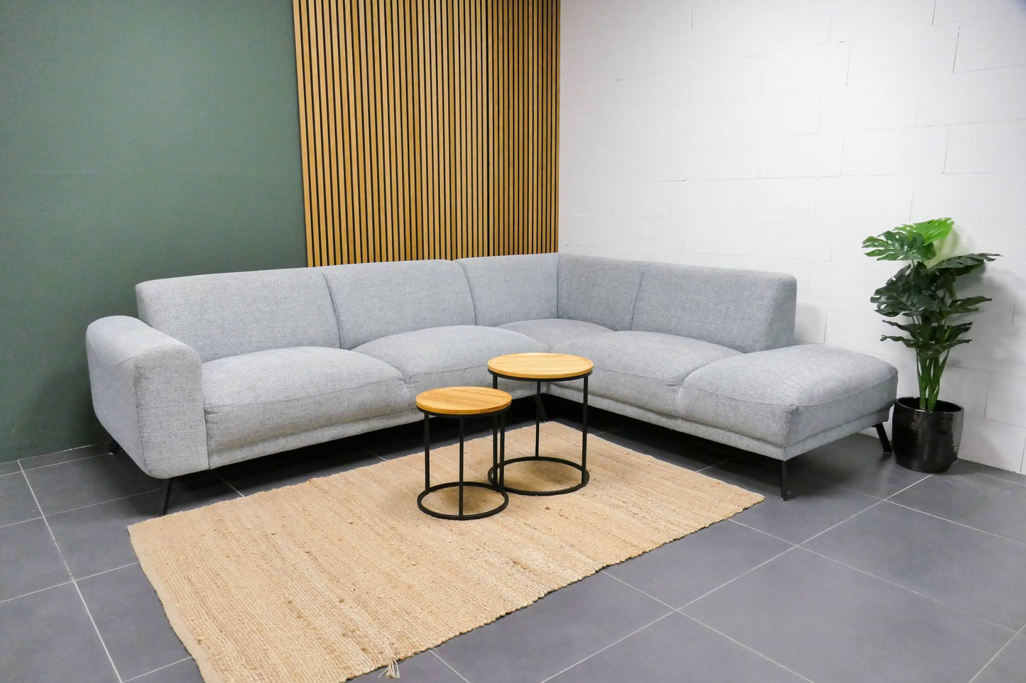 Refurbished DFS hoekbank Lichtgrijs