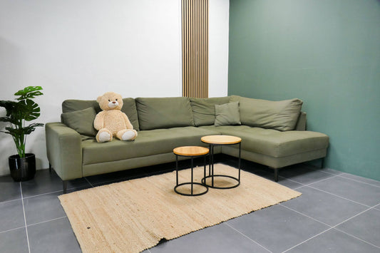 Refurbished Goossens Hoekbank Groen Coco