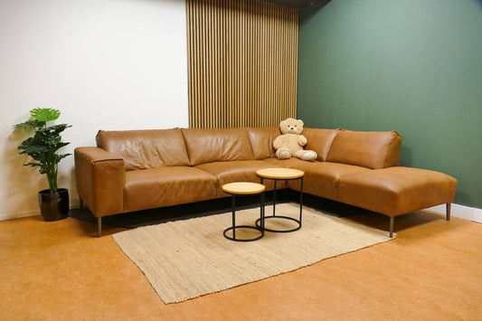 Refurbished Hoekbank InHouse Cognac Leer
