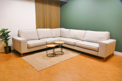 Refurbished Hoekbank Beige Gemeleerd