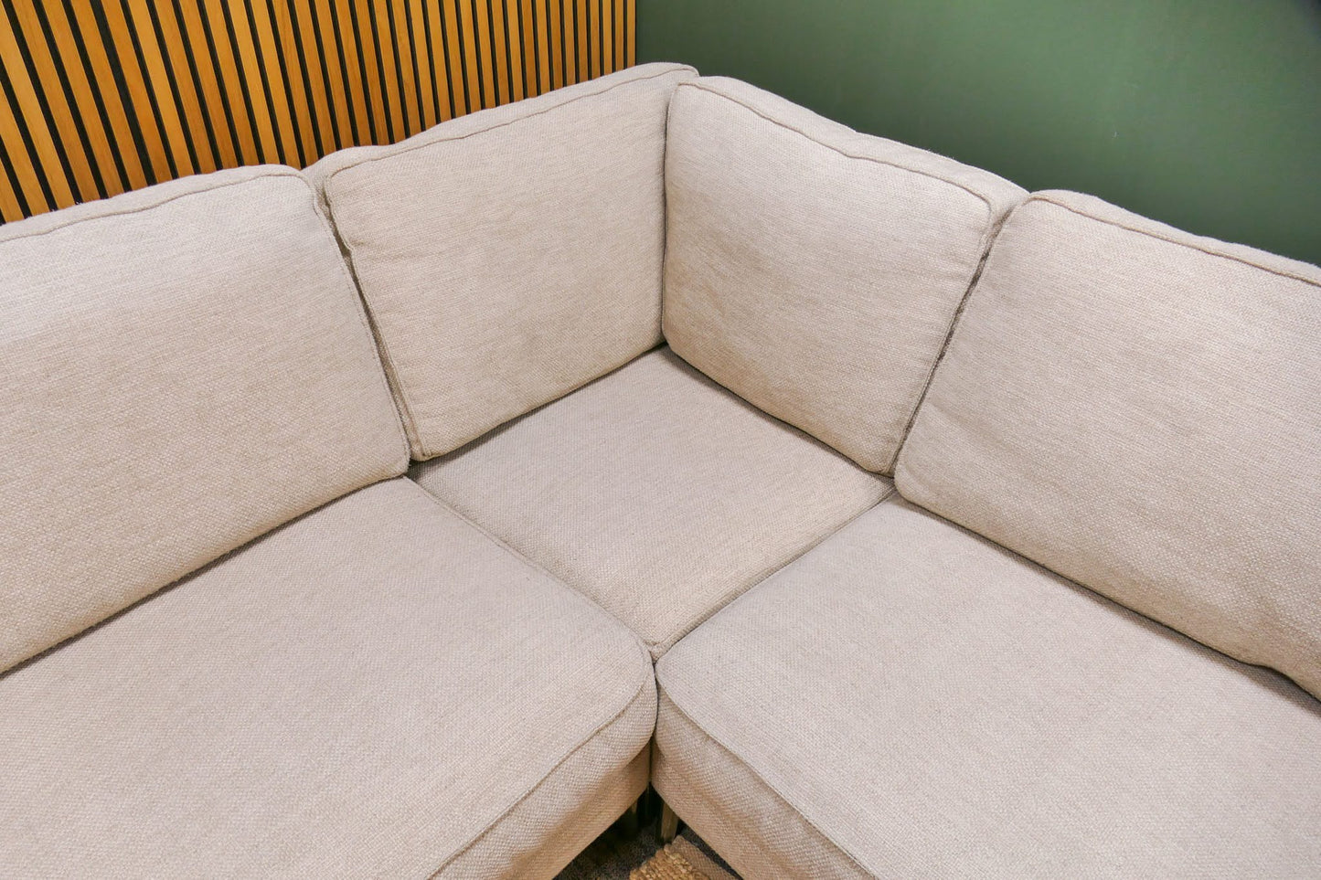 Refurbished Hoekbank Beige Gemeleerd