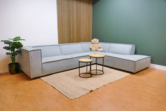 Refurbished hoekbank BySidde mintgroen