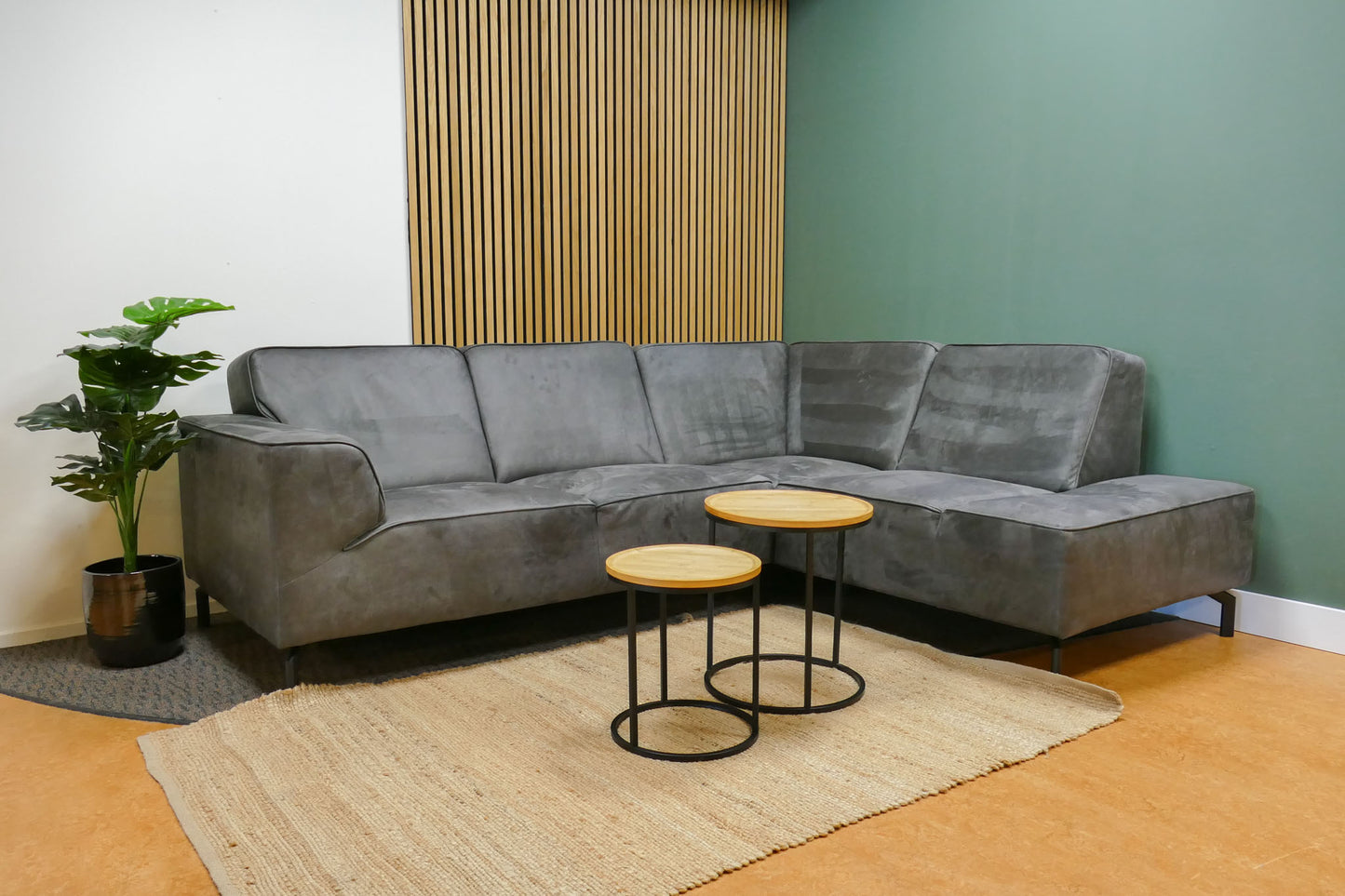 Refrubished Hoekbank Pronto Microvezel Antraciet