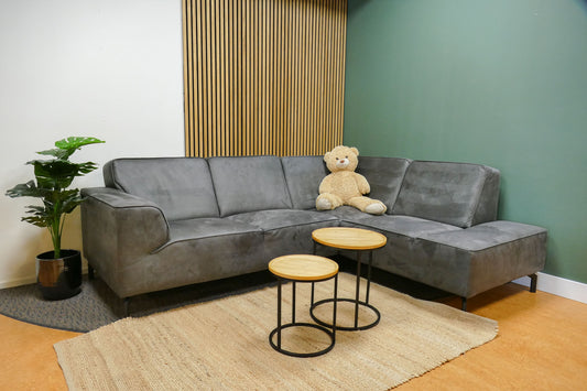 Refrubished Hoekbank Pronto Microvezel Antraciet