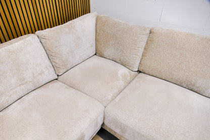 Refurbished Moderne Hoekbank Beige Bouclé
