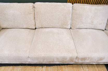 Refurbished Moderne Hoekbank Beige Bouclé