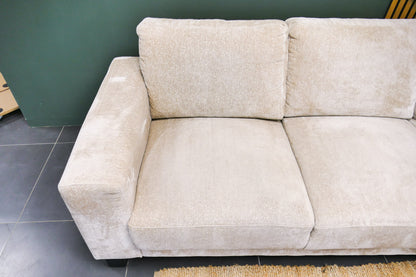 Refurbished Moderne Hoekbank Beige Bouclé